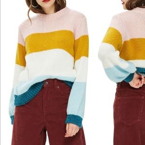 Topshop colorblock knit sweater